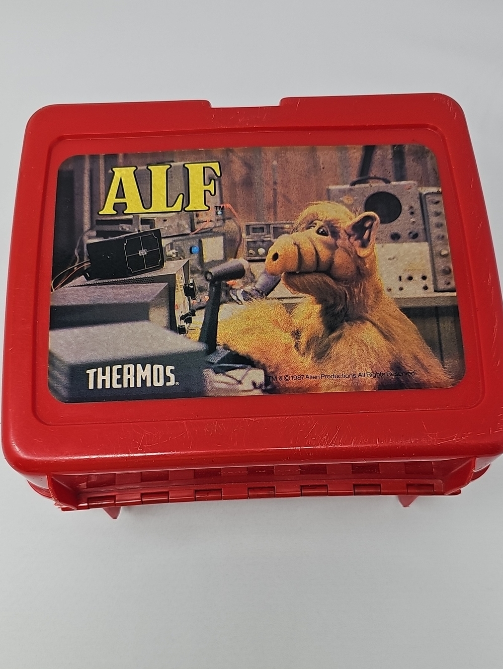 Vintage 1987 ALF Plastic Lunchbox With Thermos.